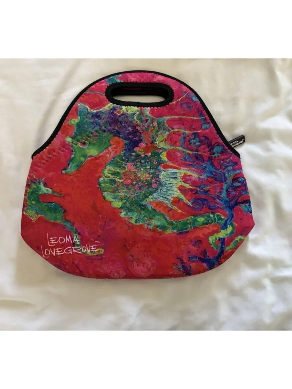 Leoma Lovegrove Neoprene Seahorse Lunch Bag NWOT
